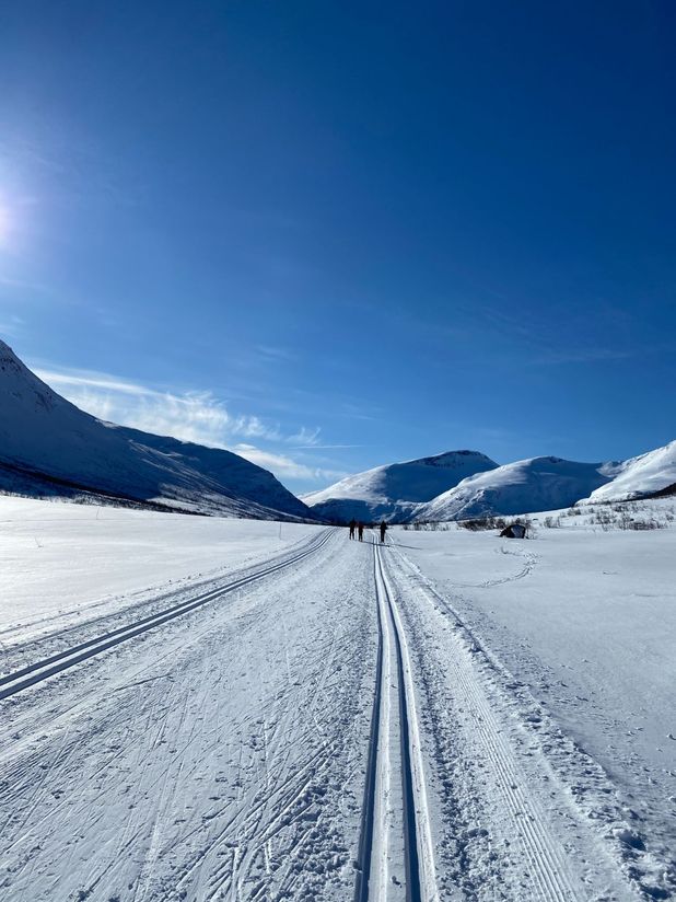 Skispor i løype